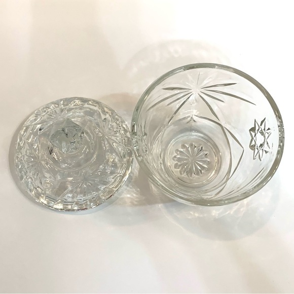 Star of David Anchor Hocking Prescut Clear Glass Creamer and Sugar Bowl Vintage - Picture 5 of 14